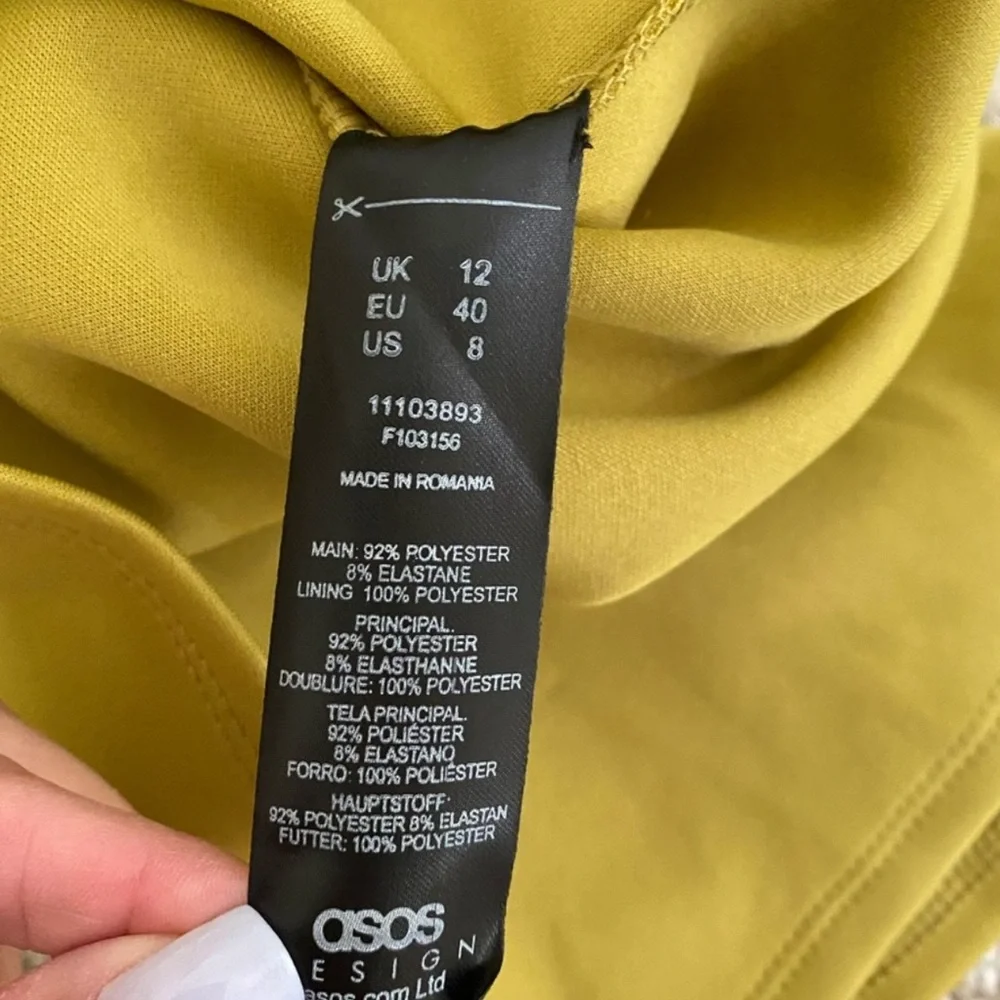 ASOS Chartreuse Ruffle Ruched Dress - Picture 7 of 8